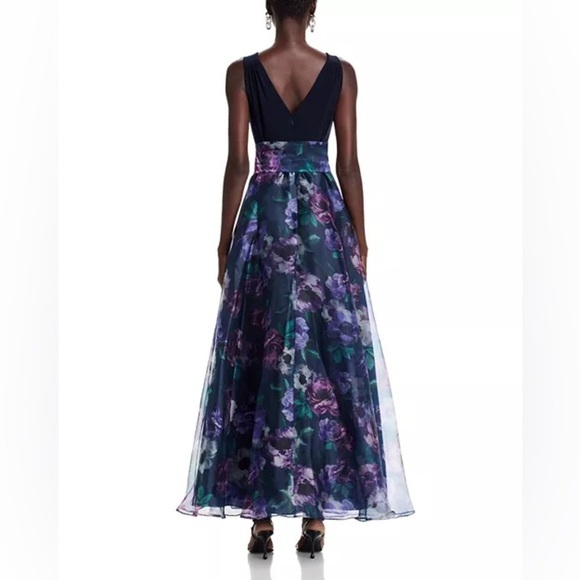 Eliza J
Sleeveless Surplice Neck Mixed Media Gown - Picture 5 of 13